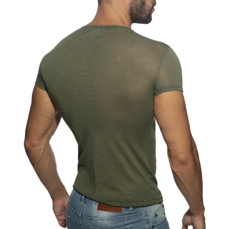 Addicted Thin Flame T-Shirt Neon kaki