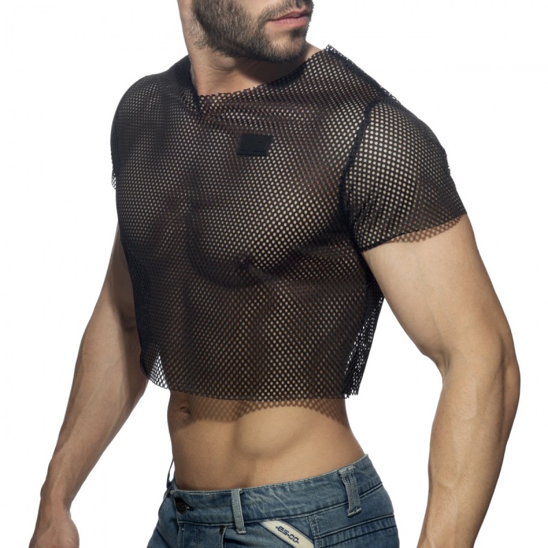 Addicted Mesh Crop Top black