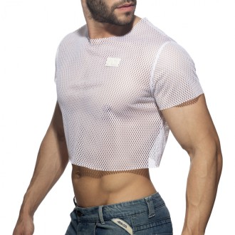 Addicted Mesh Crop Top white | BiBo Fashion