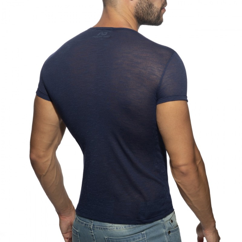 Addicted Thin Flame T-Shirt navy | BiBo Fashion