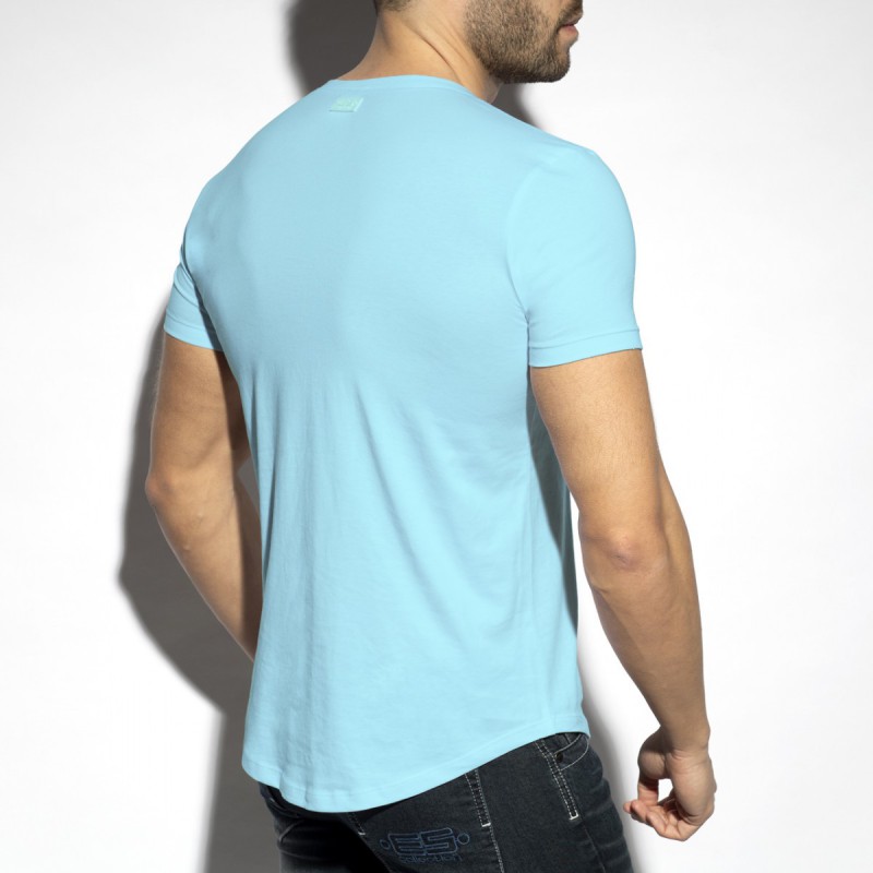 ES Collection Deep V-Neck T-Shirt sky blue