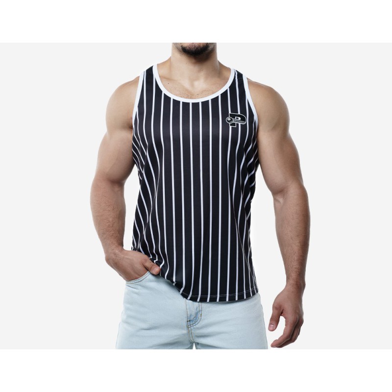 PUMP Black Striped Tank Top