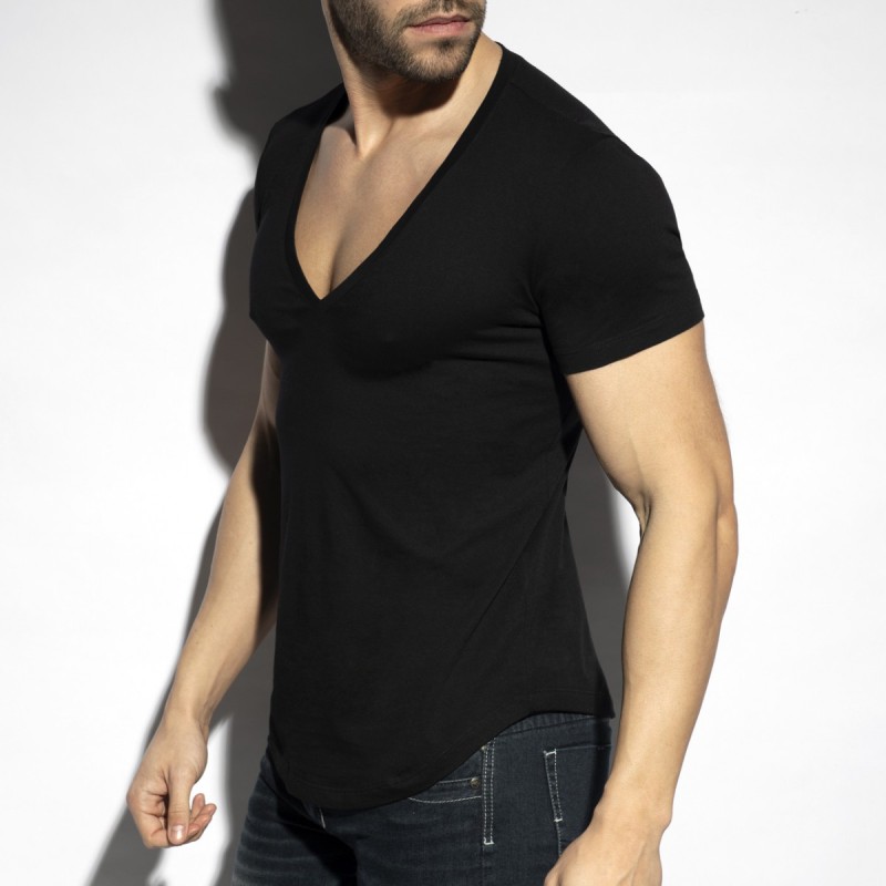 ES Collection Deep V-Neck T-Shirt black