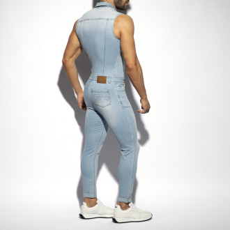 ES Collection Denim Bermuda Jumpsuit - Blue Jeans