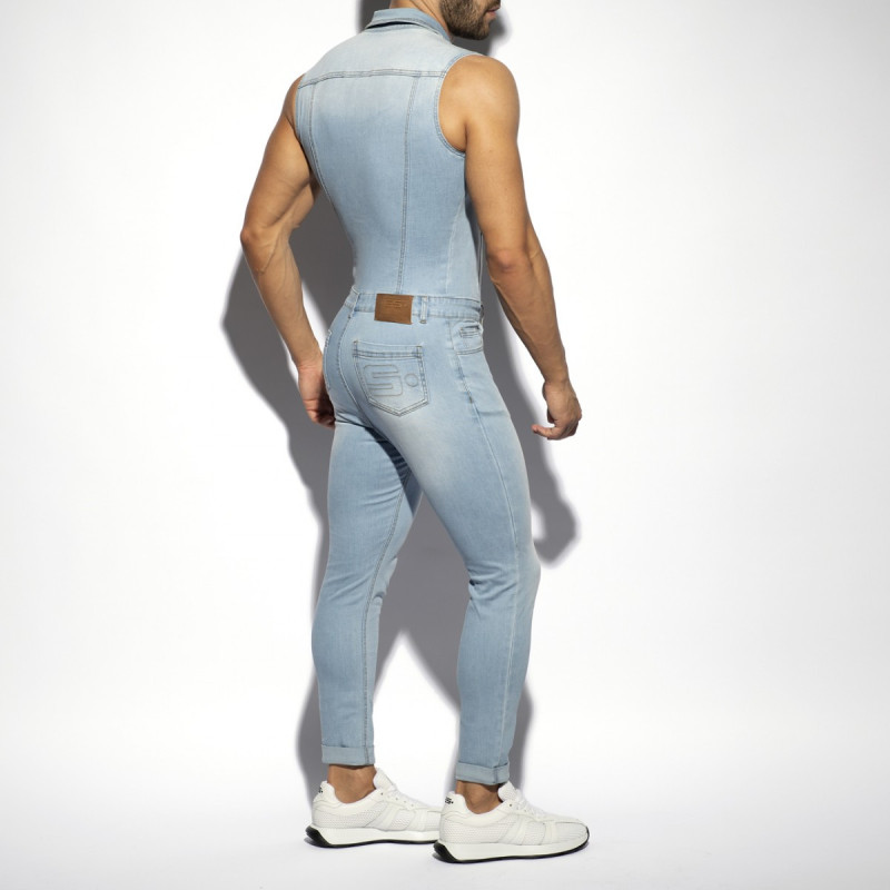 ES Collection Denim Bermuda Jumpsuit - Blue Jeans