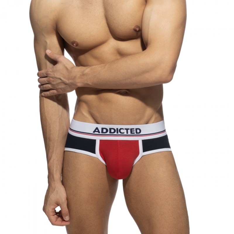 Addicted Velour Panel Brief Red