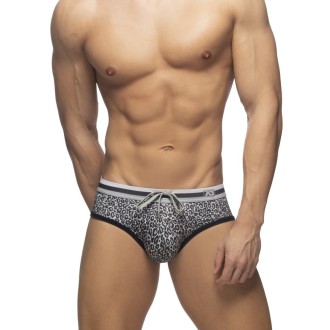 Addicted Leopard Stripes Brief Charcoal