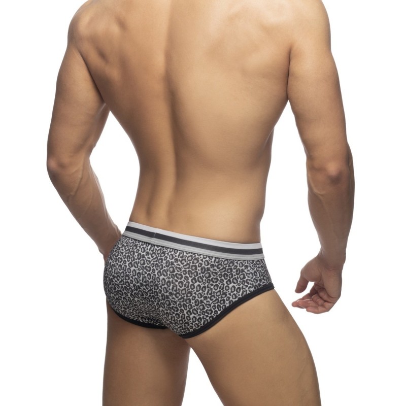Addicted Leopard Stripes Brief Charcoal