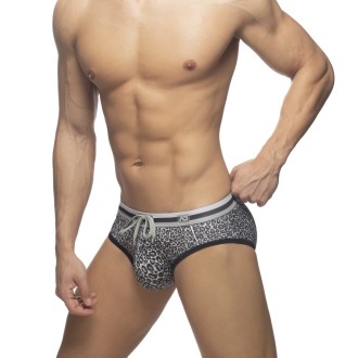 Addicted Leopard Stripes Brief Charcoal