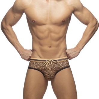 Addicted Leopard Stripes Brief Brown
