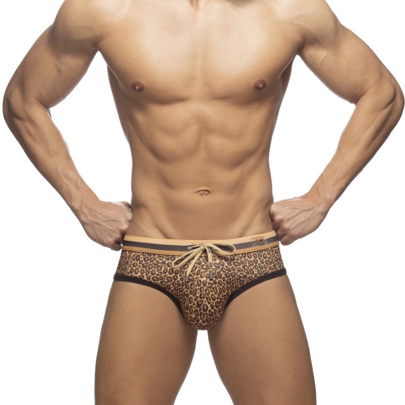 Addicted Leopard Stripes Brief Brown
