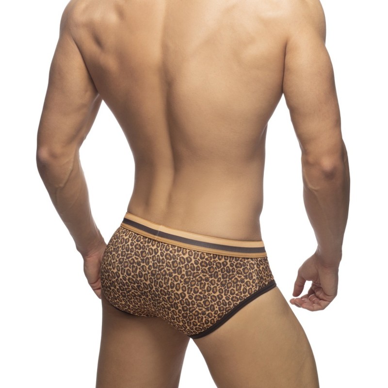Addicted Leopard Stripes Brief Brown