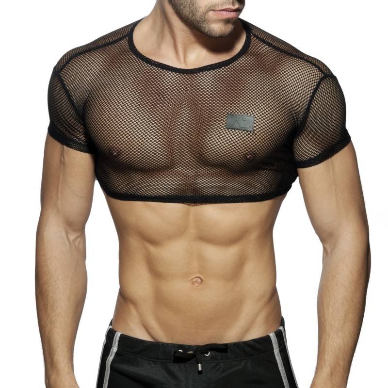 Addicted C-Through Crop Top Black