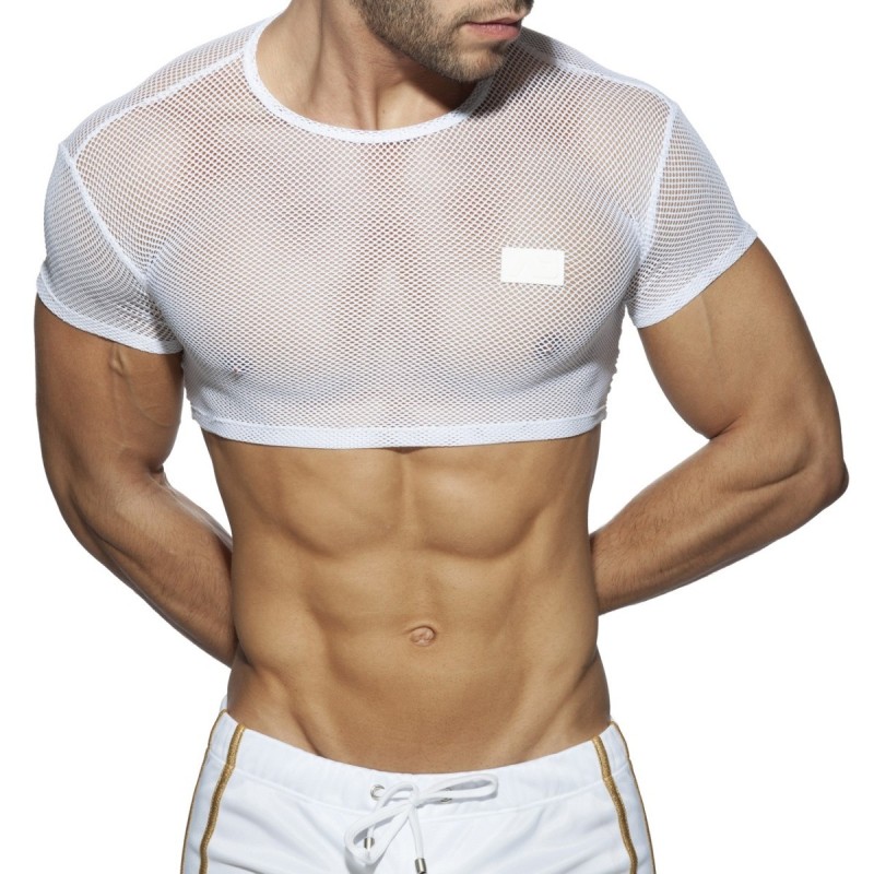 Addicted C-Through Crop Top White
