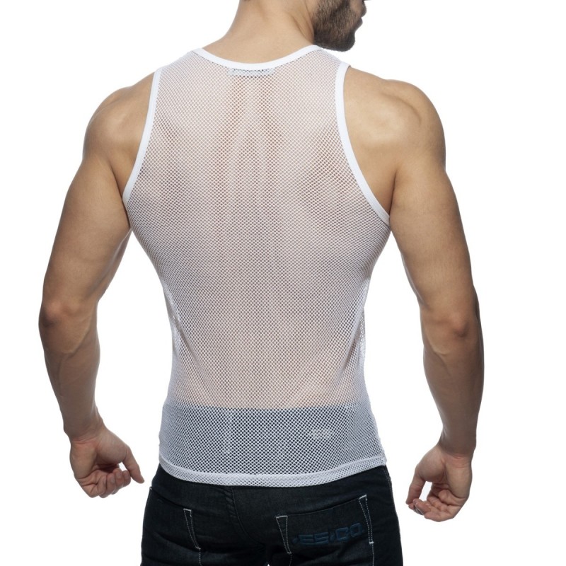 Addicted Mesh Tank Top White