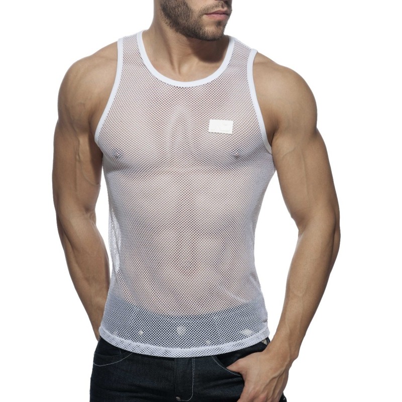 Addicted Mesh Tank Top White