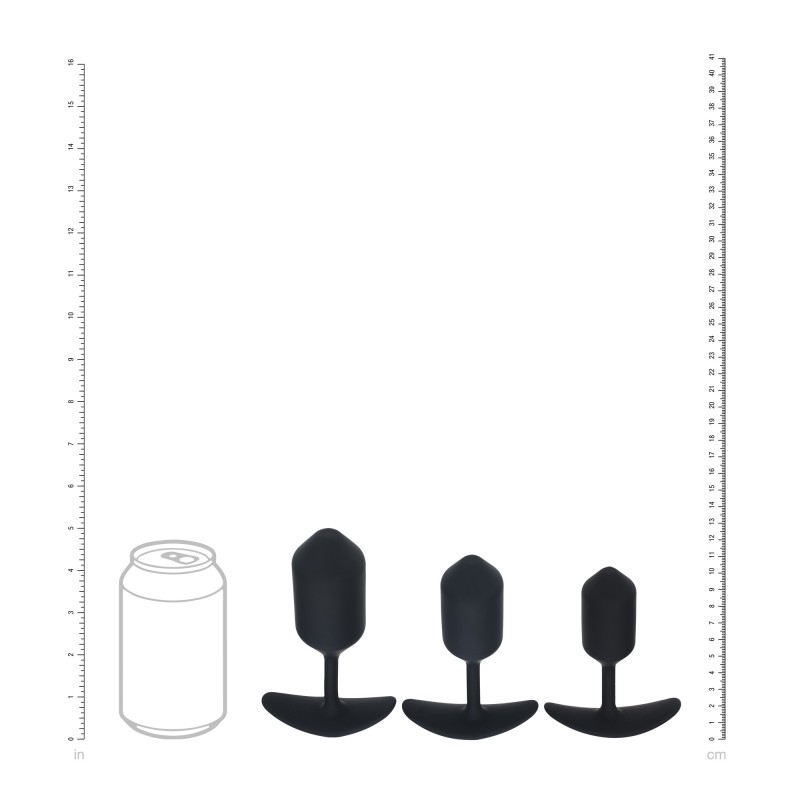 Levelz Silicone Weighted Anal Plug Training Set of 3 - Black