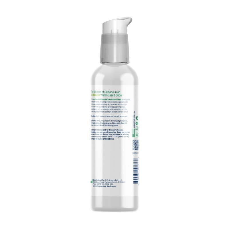 Swiss Navy Natural - Premium All Natural Waterbased Lubricant - 4 fl oz / 118 ml