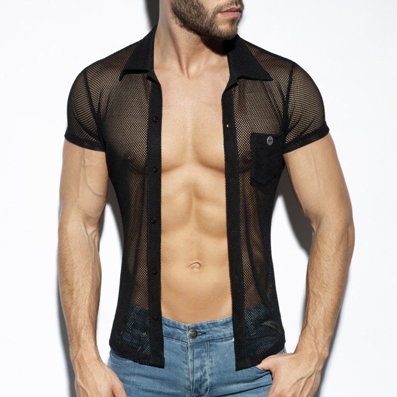 ES Collection Mesh Short Sleeves Shirt Black