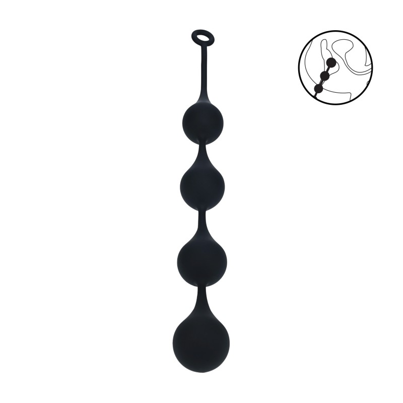 Levelz Silicone Waterdrop Anal Balls - XXL - 60mm - Black