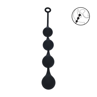 Levelz Silicone Waterdrop Anal Balls - XL - 50mm - Black