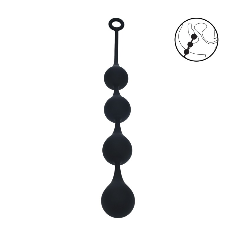 Levelz Silicone Waterdrop Anal Balls - XL - 50mm - Black