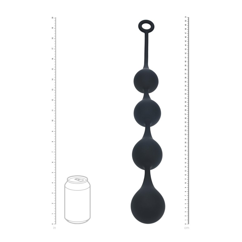 Levelz Silicone Waterdrop Anal Balls - XL - 50mm - Black