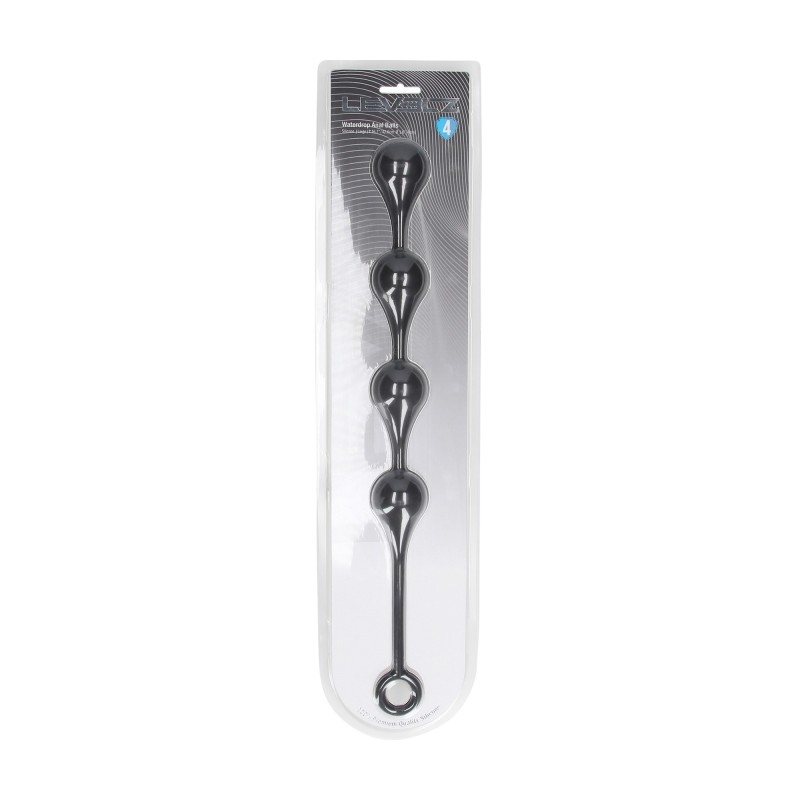 Levelz Silicone Waterdrop Anal Balls - L - 40mm - Black