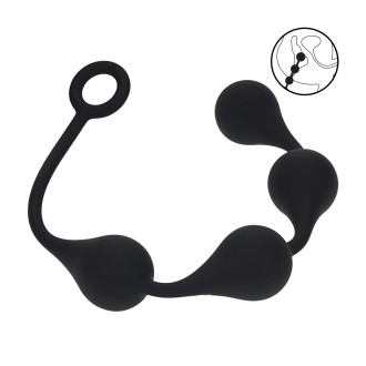 Levelz Silicone Waterdrop Anal Balls - L - 40mm - Black