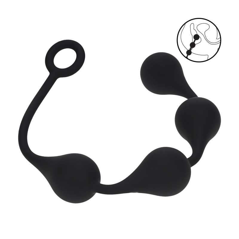 Levelz Silicone Waterdrop Anal Balls - L - 40mm - Black