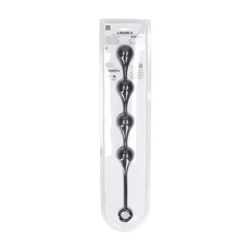 Levelz Silicone Waterdrop Anal Balls - L - 40mm - Black
