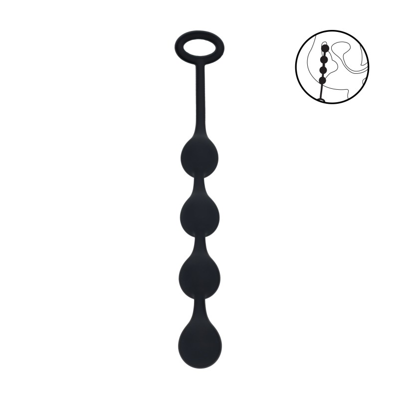 Levelz Silicone Waterdrop Anal Balls - S - 20mm - Black