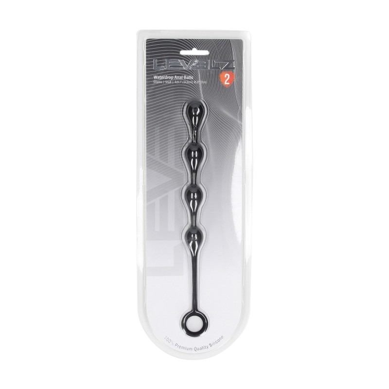 Levelz Silicone Waterdrop Anal Balls - S - 20mm - Black