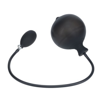 Levelz Ribbed Inflatable Silicone Anal Plug - Black