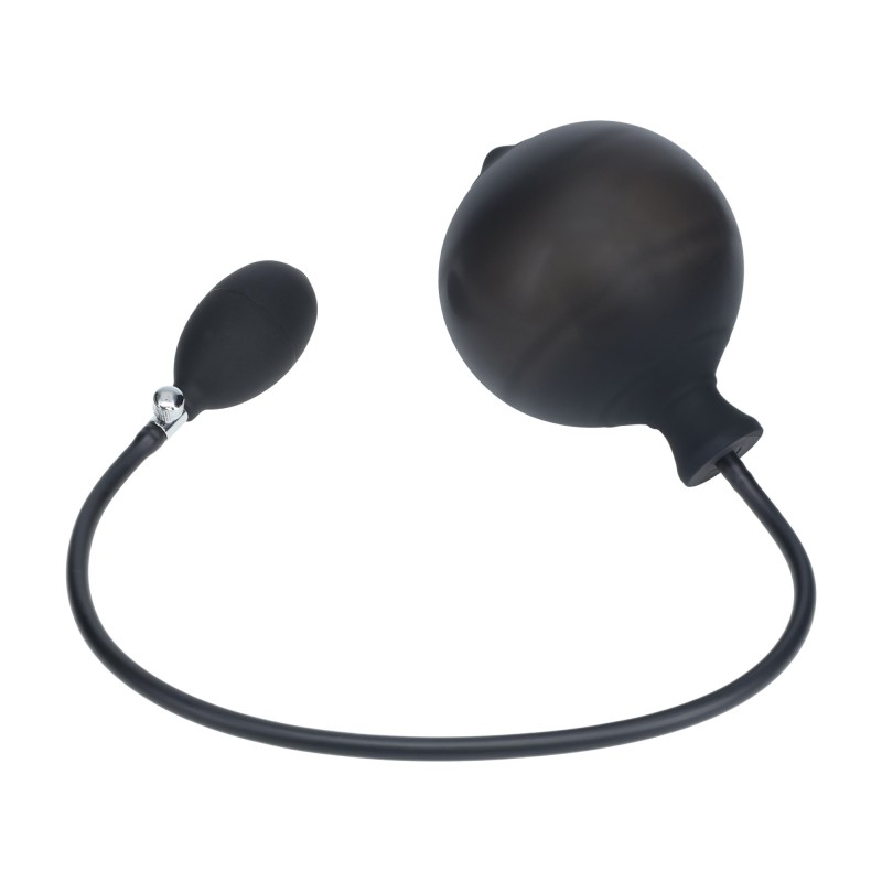 Levelz Ribbed Inflatable Silicone Anal Plug - Black