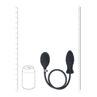 Levelz Ribbed Inflatable Silicone Anal Plug - Black