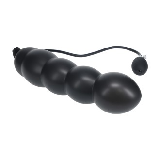 Levelz Beaded Inflatable Silicone Anal Plug - Black