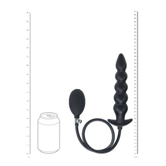 Levelz Beaded Inflatable Silicone Anal Plug - Black