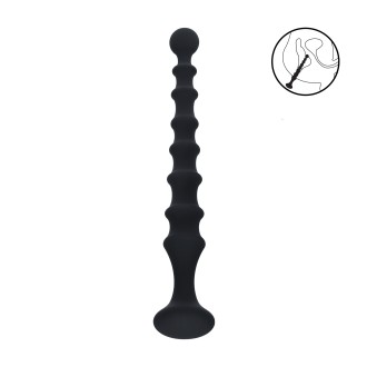 Levelz Ribbed Silicone Flared Anal Probe - Black