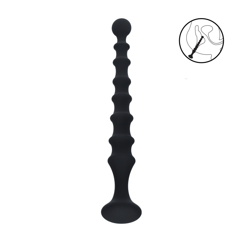 Levelz Ribbed Silicone Flared Anal Probe - Black