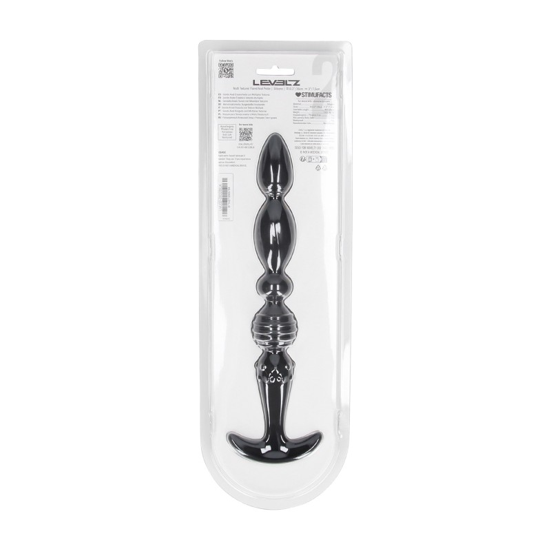 Levelz Multi Textured Silicone Flared Anal Probe - Black