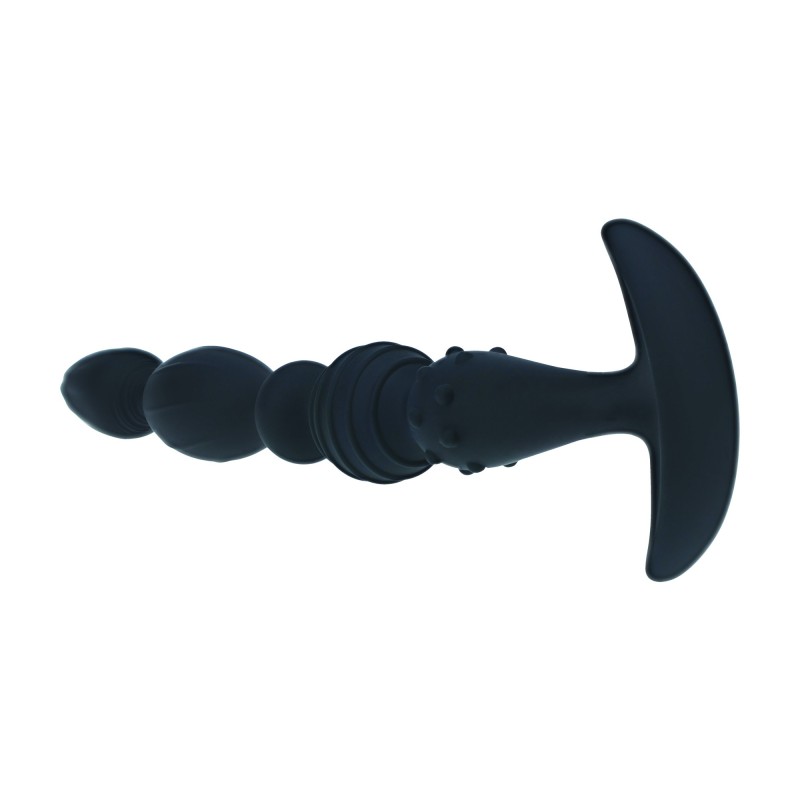 Levelz Multi Textured Silicone Flared Anal Probe - Black
