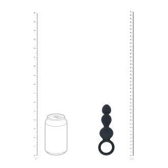 Levelz Beaded Silicone Anal Probe with Loop - Black