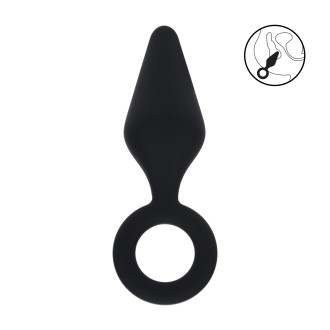 Levelz Silicone Anal Plug with Loop - L - Black