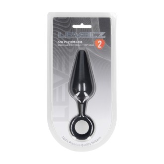 Levelz Silicone Anal Plug with Loop - L - Black