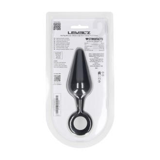 Levelz Silicone Anal Plug with Loop - L - Black