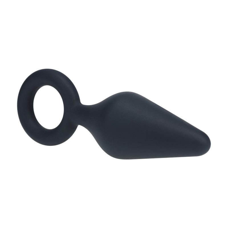 Levelz Silicone Anal Plug with Loop - L - Black