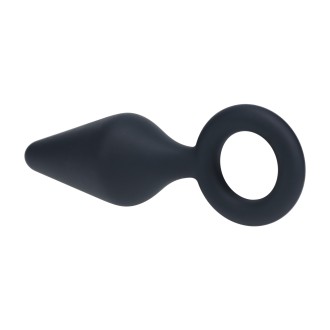 Levelz Silicone Anal Plug with Loop - L - Black