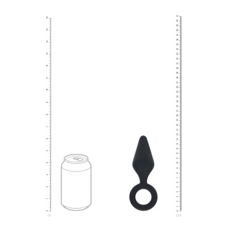 Levelz Silicone Anal Plug with Loop - L - Black