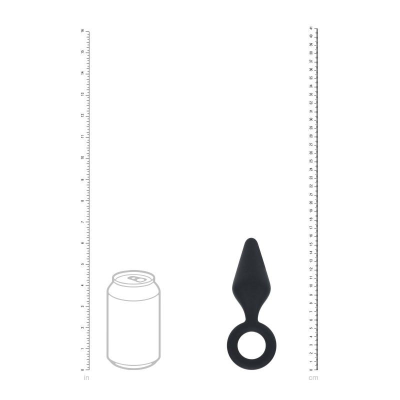 Levelz Silicone Anal Plug with Loop - L - Black